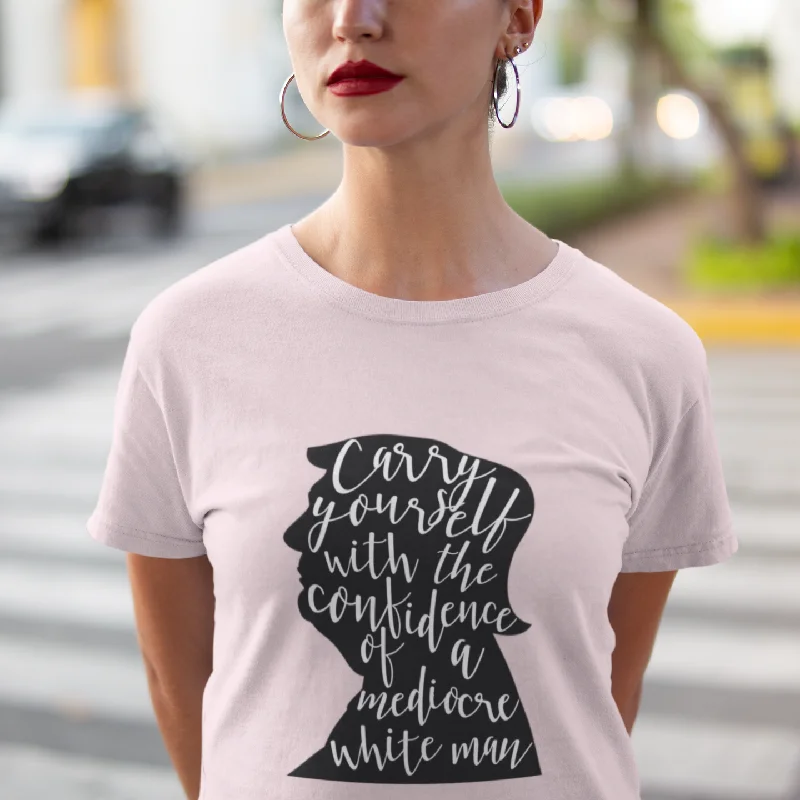 Mediocre White Man Anti Trump T-Shirt Cashmere Blend Cotton Blend Poly Blend