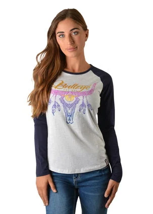 Bullzye Ladies Sunset Steer L/S Raglan Tee - B2W2506150 - ON SALE Lace Blend Ribbed Blend Corduroy Blend Bullzye Ladies Sunset Steer L/S Raglan Tee - B2W2506150 - ON SALE Lace Blend Ribbed Blend Corduroy Blend