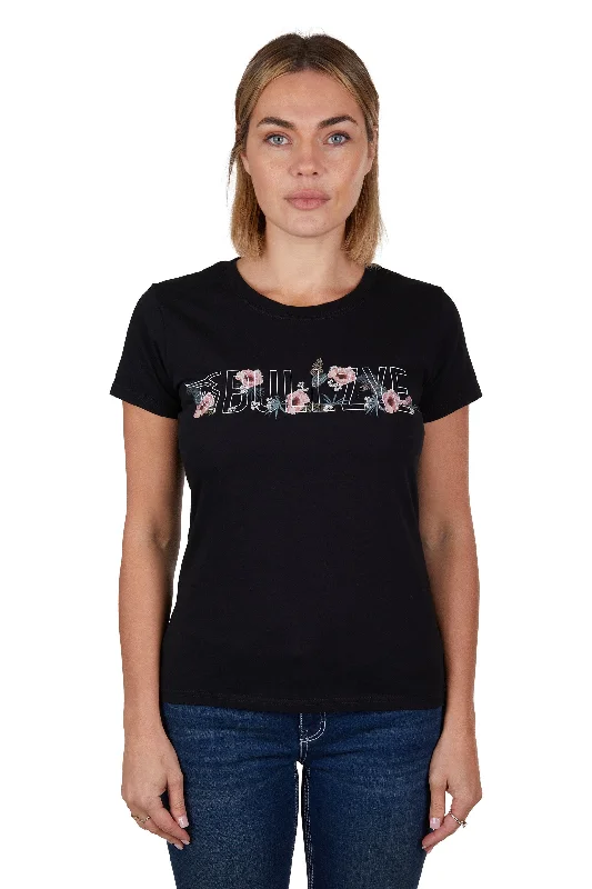 Bullzye Ladies Tropics S/S Tee - Black - B3S2503320 Mesh Blend Leather Blend Suede Blend Bullzye Ladies Tropics S/S Tee - Black - B3S2503320 Mesh Blend Leather Blend Suede Blend