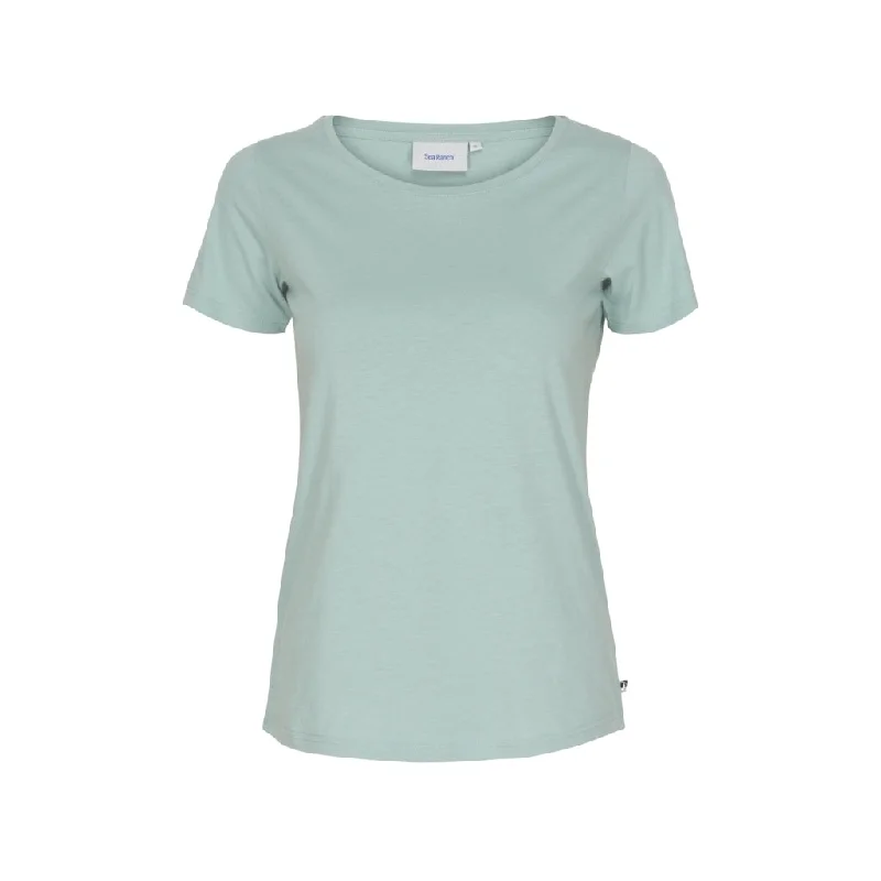 Cosima Organic Cotton Tee - Blue Surf Wool Fabric Cashmere Fabric Tweed Fabric