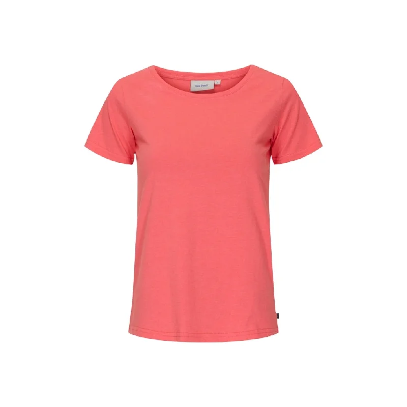 Cosima Organic Cotton Tee - Sugar Coral Rayon Velvet Corduroy