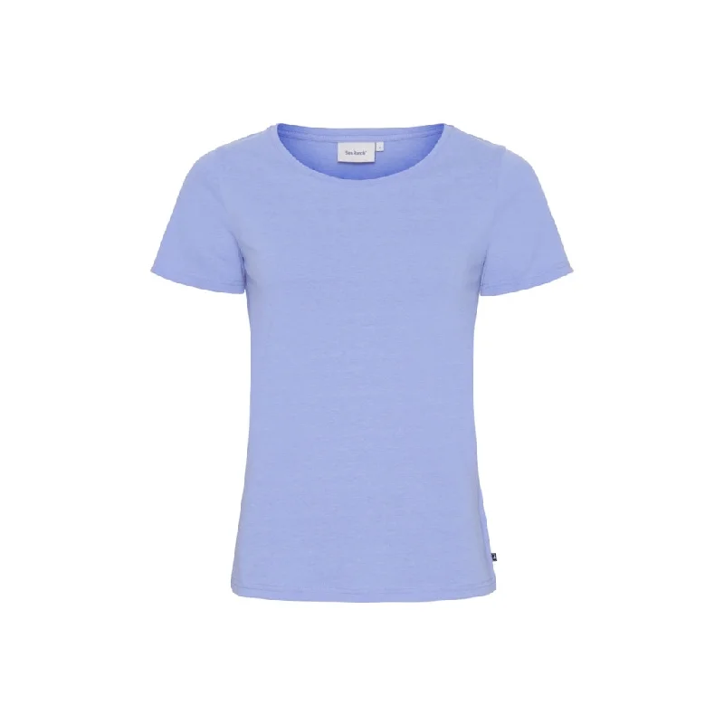 Cosima Organic Cotton Tee - Vista Blue Graphic T-Shirt Round Neck Polyester