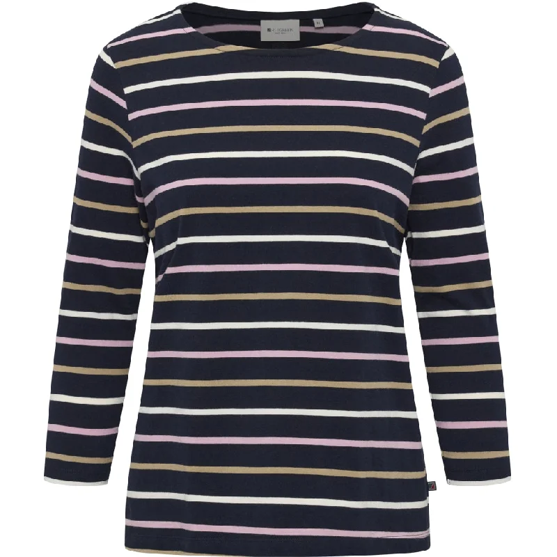 Croco T-shirt - Dark Navy Stripe Anti-Pilling Machine Wash Handmade