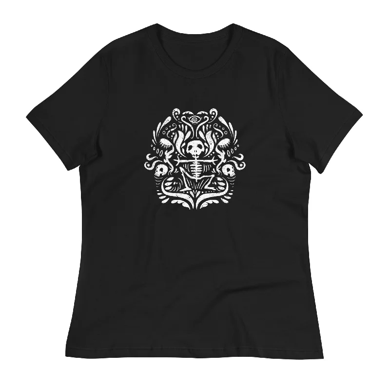 Damask MPS Logo ~ Women's Relaxed T-Shirt Houndstooth Herringbone Solid