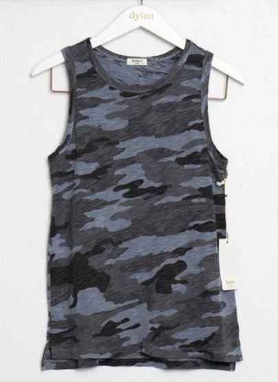 Dylan Camo Classic Sleeveless Tee Vintage Navy Terry Blend Velvet Blend Canvas Blend
