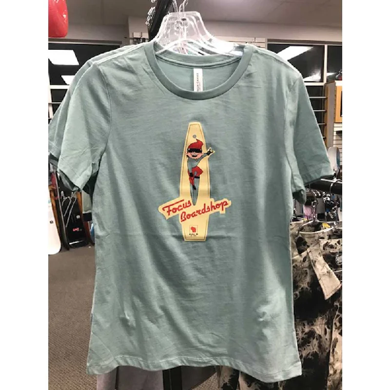 Focus Boardshop Women's Snurfing Relaxed Fit T-Shirt - Dusty Teal Knit Fabric Woven Fabric Fleece Fabric Focus Boardshop Women's Snurfing Relaxed Fit T-Shirt - Dusty Teal Knit Fabric Woven Fabric Fleece Fabric