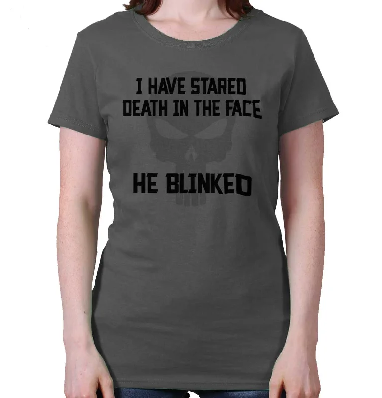 He Blinked Ladies T-Shirt Casual Formal Business