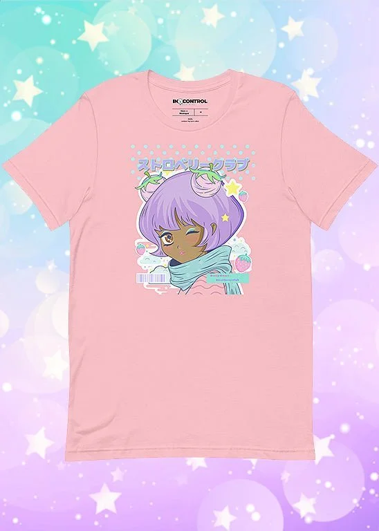 Kawaii Strawberry Club Unisex T-Shirt Cotton Fabric Linen Fabric Terry Fabric