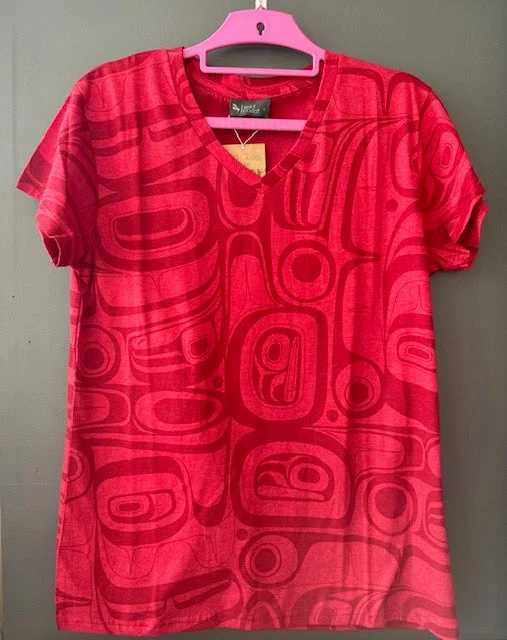 Kelly Robinson All Over Print V-Neck T-Shirt Raven Graphic T-Shirt Round Neck Polyester
