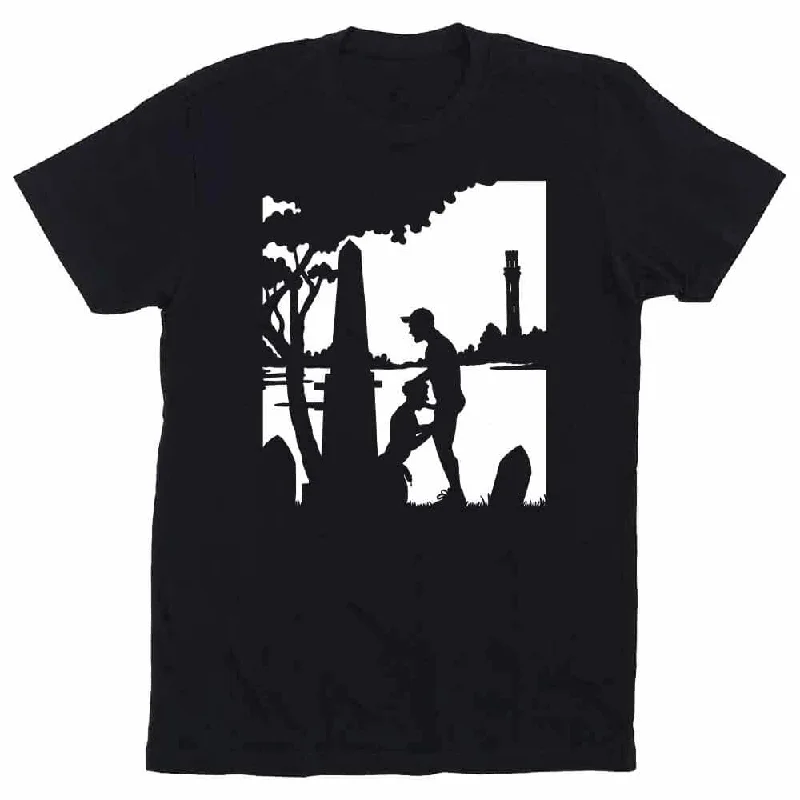 Kinky Needles Provincetown Cemetery T-Shirt Notch Collar Peter Pan Collar Cowl Neck