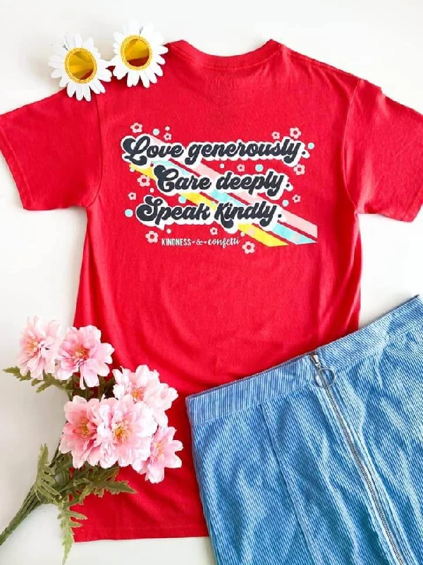 Love Generously T-Shirt - Deep Coral Oversized T-Shirt Spandex breathable