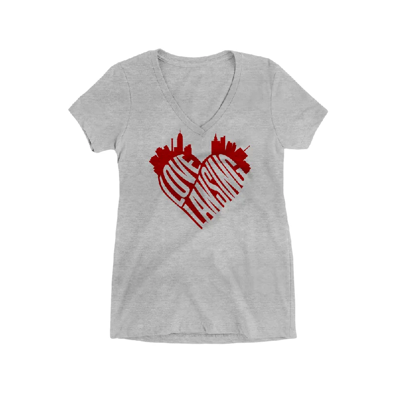 Love Lansing (Women's Tee) Mesh Fabric Canvas Fabric Denim Fabric