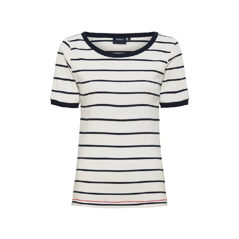 Mabel T-shirt - Pearl/SR Navy Modern Contemporary Chic