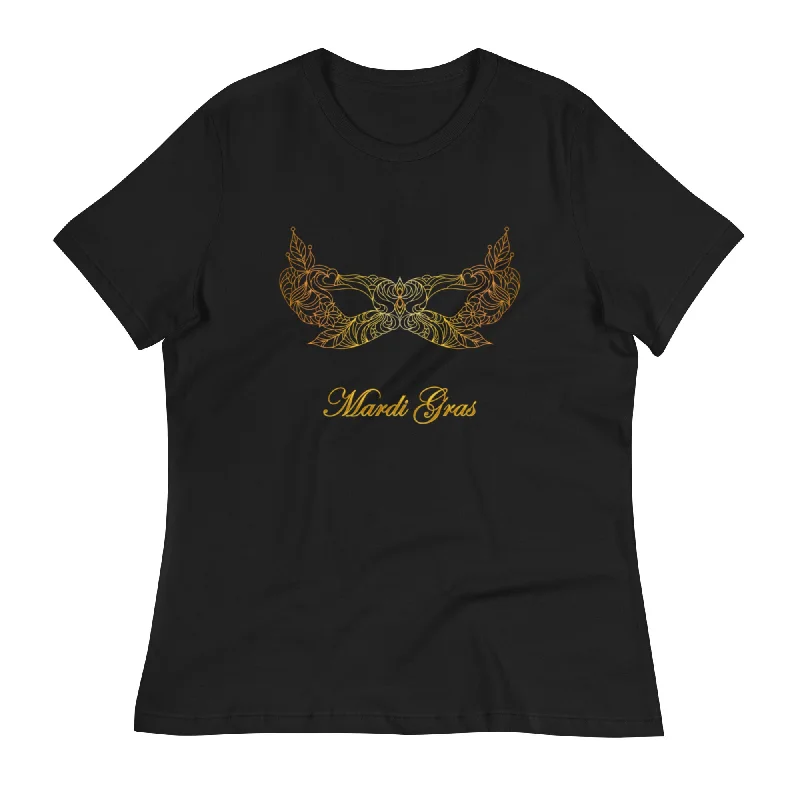 Mardi Gras Lady Women's Relaxed T-Shirt Iron Safe Non-Iron Wrinkle Free