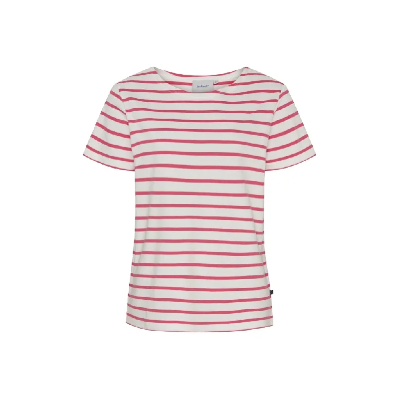 Menton Tee - Pearl / Calypso Coral Anti-Pilling Machine Wash Handmade