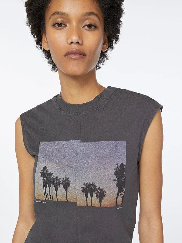Palm Muscle Tee -- Faded Noir Front Pockets Side Pockets Patch Pockets