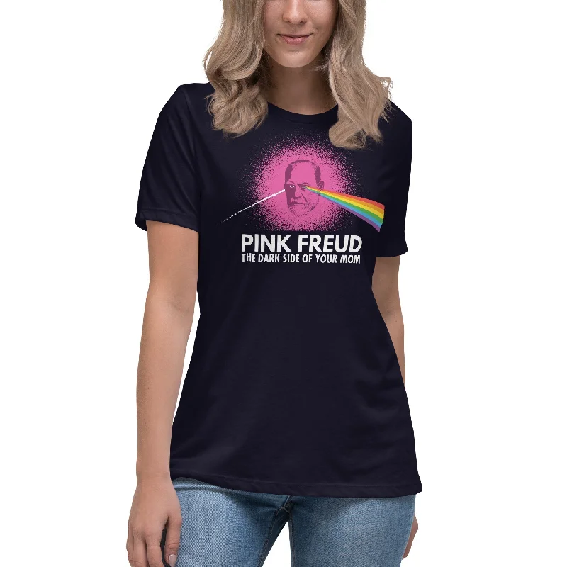 Pink Freud - The Dark Side Of Your Mom - Women's T-Shirt Mesh Blend Leather Blend Suede Blend Pink Freud - The Dark Side Of Your Mom - Women's T-Shirt Mesh Blend Leather Blend Suede Blend