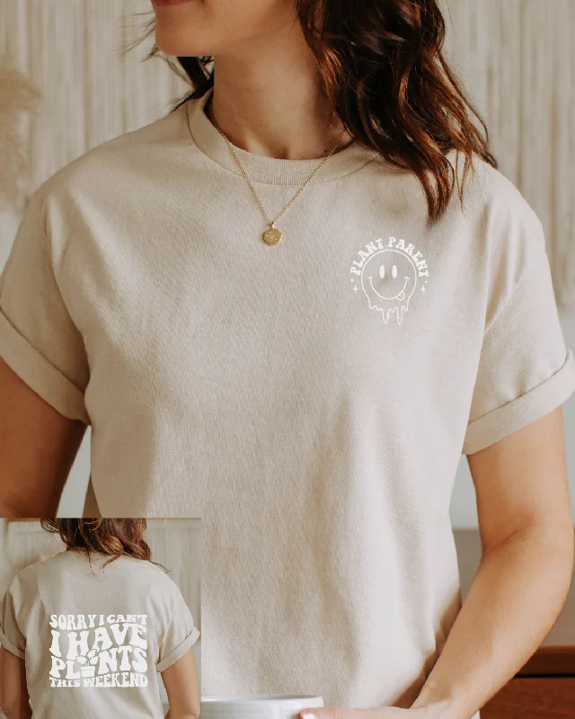 Plant Parent Graphic Tee Striped Floral Plaid