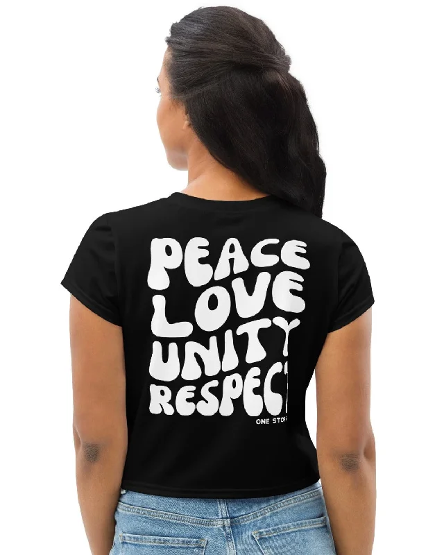 PLUR Crop Tee Denim Fabric Leather Fabric Suede Fabric