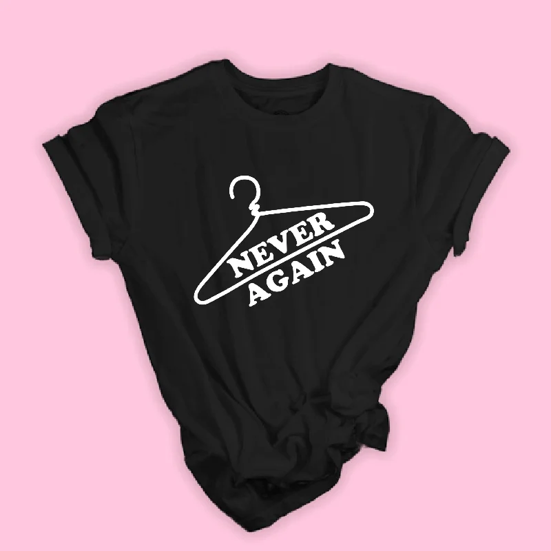 Pro Choice Coat Hanger Never Again T-Shirt Wool Fabric Cashmere Fabric Tweed Fabric