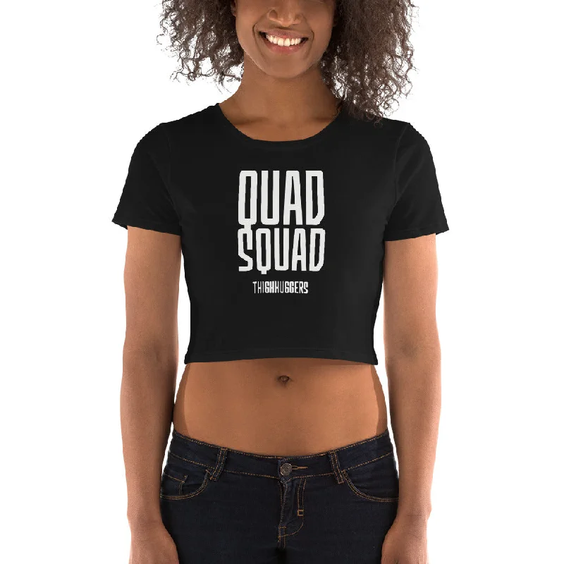 Quad Squad Women’s Crop Tee Mesh Blend Leather Blend Suede Blend