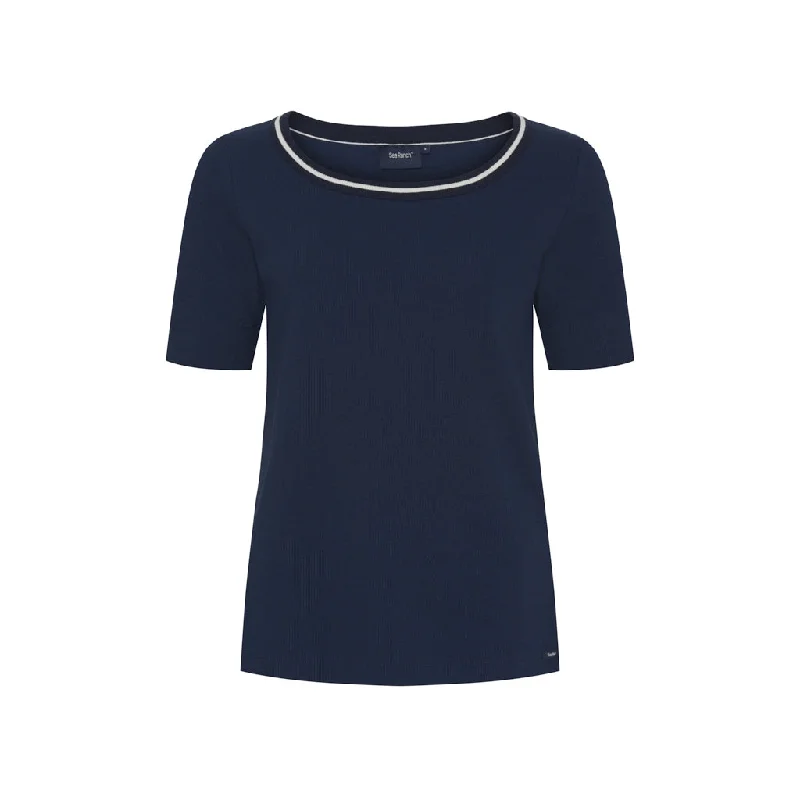 Randi Tee - SR Navy Fleece Fabric Down Fabric Feather Fabric