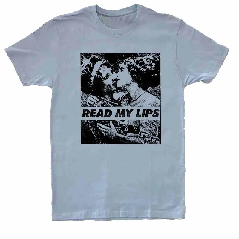 Read My Lips Vintage Women T-Shirt Supporting Rainbow Railroad Zippered Front Buttoned Front Snap Front