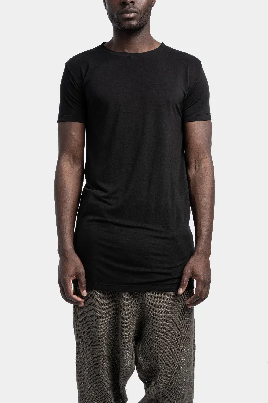 Regular long t-shirt, Black Nylon Fabric Polyester Fabric Spandex Fabric