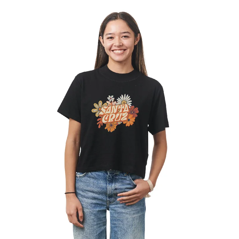 Santa Cruz Women's Oversized Crop Short T-Shirt - Black Wool Fabric Cashmere Fabric Tweed Fabric Santa Cruz Women's Oversized Crop Short T-Shirt - Black Wool Fabric Cashmere Fabric Tweed Fabric