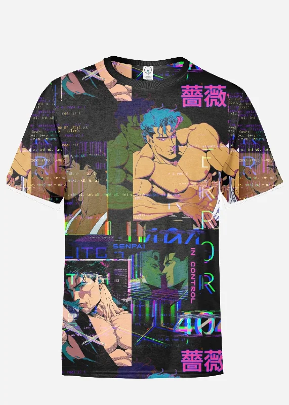 Senpai Bara Glitch Anime All Over Printed T-Shirt Ribbed T-Shirt High Neck Heavyweight Senpai Bara Glitch Anime All Over Printed T-Shirt Ribbed T-Shirt High Neck Heavyweight