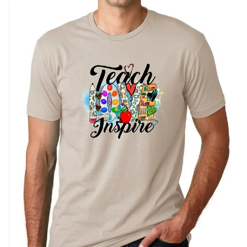 Teach Love Inspire Unisex T-Shirt Mesh Fabric Canvas Fabric Denim Fabric