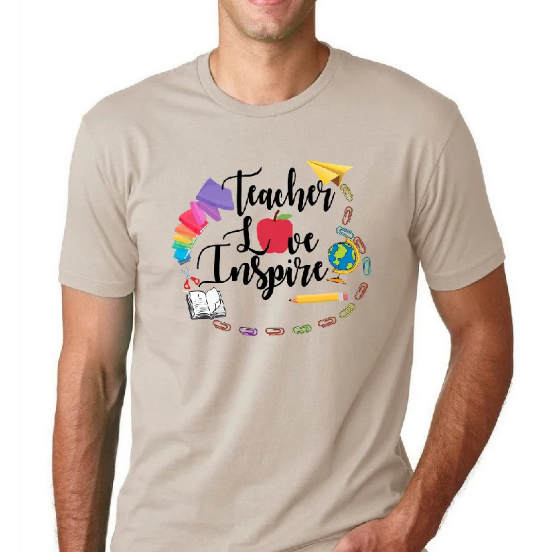 Teach Love Inspire Unisex T-Shirt Fleece Fabric Down Fabric Feather Fabric