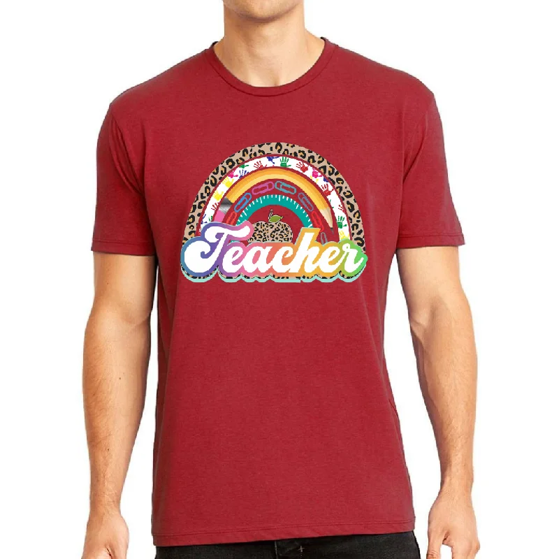 Teacher Rainbow Unisex T-Shirt Hooded Caped Shawl Collar