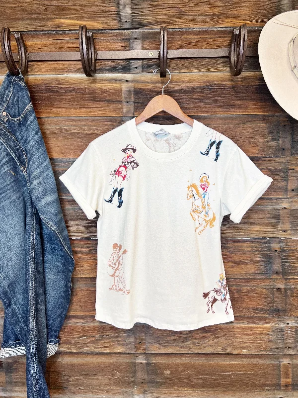 The Vintage Cowgirl Tee Spandex Blend Rayon Blend Denim Blend