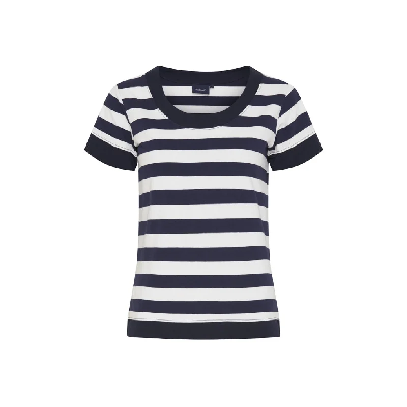 Tonnere Striped Short Sleeve Tee - SR navy/Pearl/SR Navy Front Pockets Side Pockets Patch Pockets Tonnere Striped Short Sleeve Tee - SR navy/Pearl/SR Navy Front Pockets Side Pockets Patch Pockets