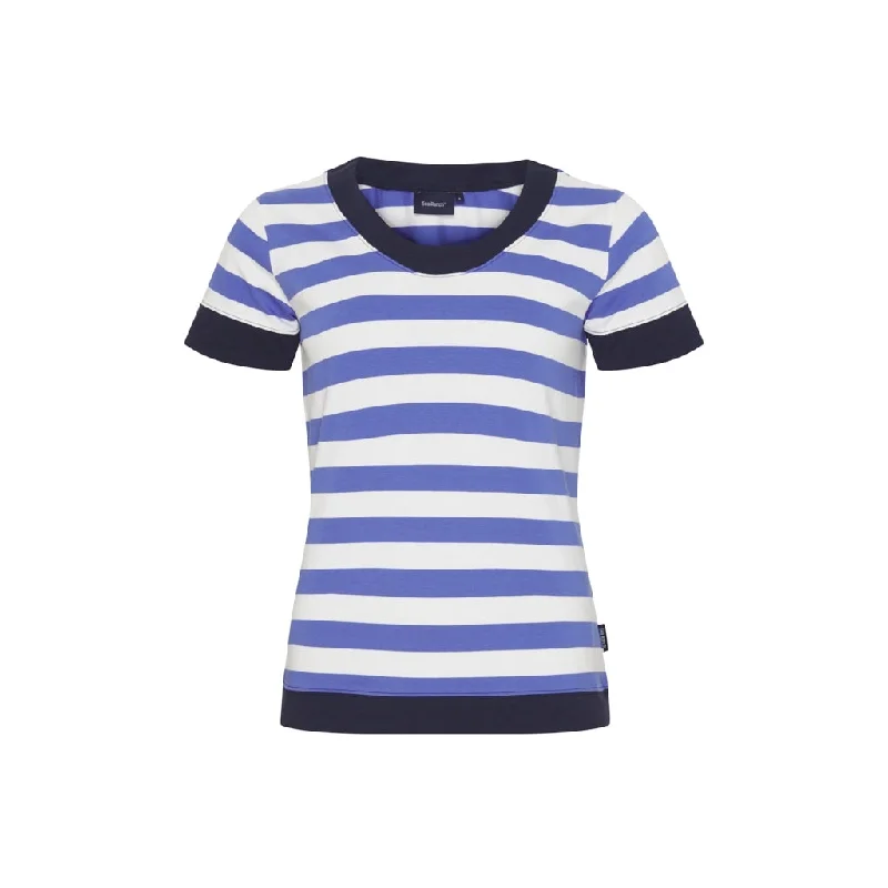 Tonnere Striped Short Sleeve Tee - Blue/Pearl Terry Blend Velvet Blend Canvas Blend