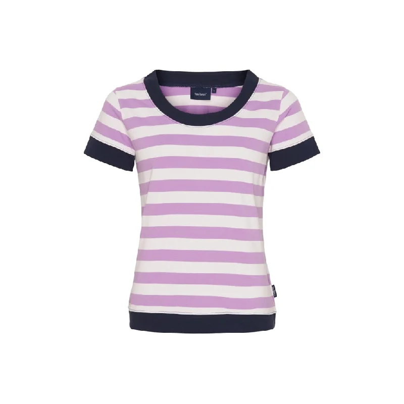 Tonnere Striped Short Sleeve Tee - Violet/Pearl Lace Blend Ribbed Blend Corduroy Blend Tonnere Striped Short Sleeve Tee - Violet/Pearl Lace Blend Ribbed Blend Corduroy Blend