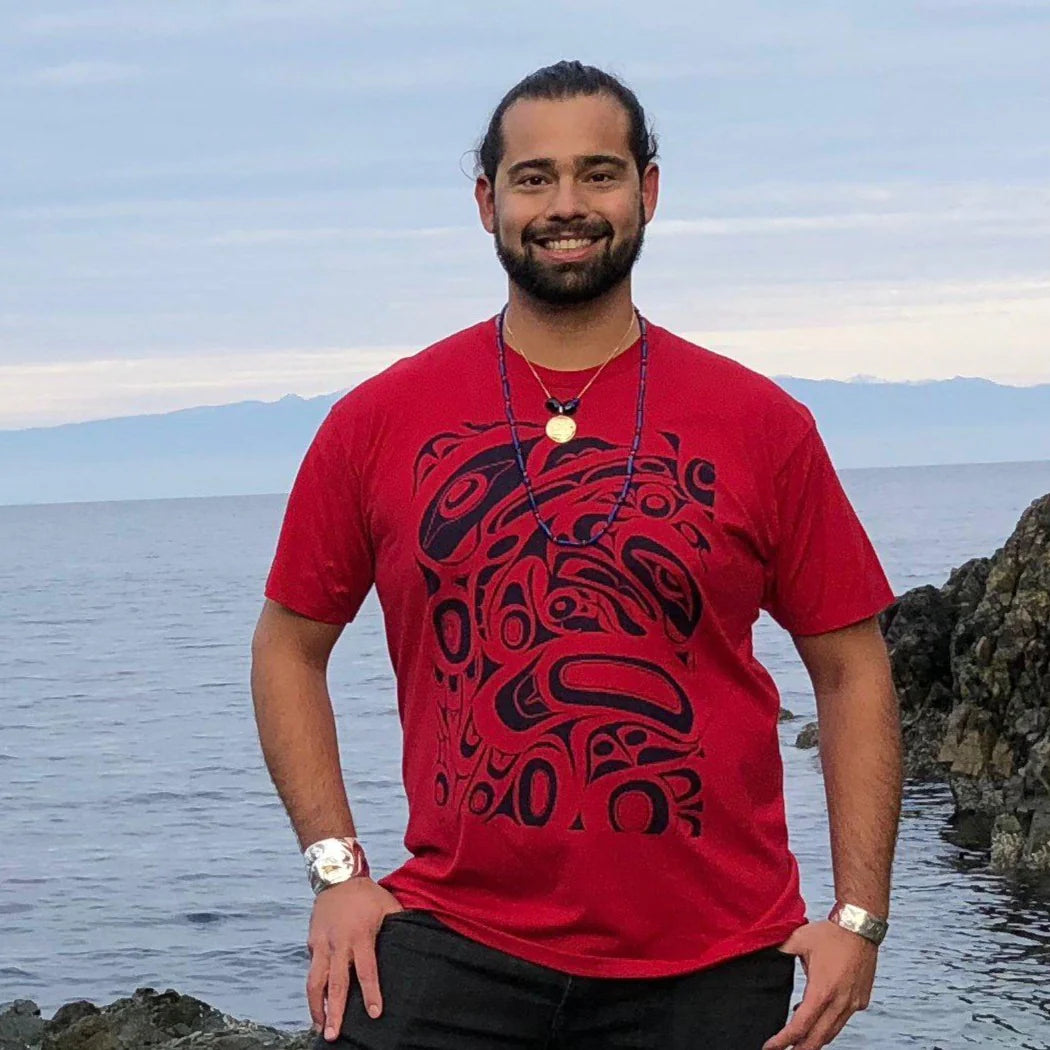 Totem Design House Red Unisex Raven & Eagle T-Shirt Elasticated Padded Insulated