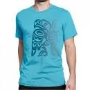 Turquoise Salish Eagle Classic T-Shirt Handmade Hand-knitted Hand-woven