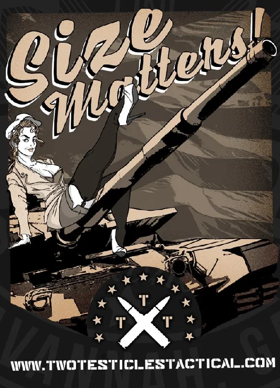 Two Testicles Tactical Size Matters Women's Short Sleeve Tee Ribbed T-Shirt High Neck Heavyweight Two Testicles Tactical Size Matters Women's Short Sleeve Tee Ribbed T-Shirt High Neck Heavyweight