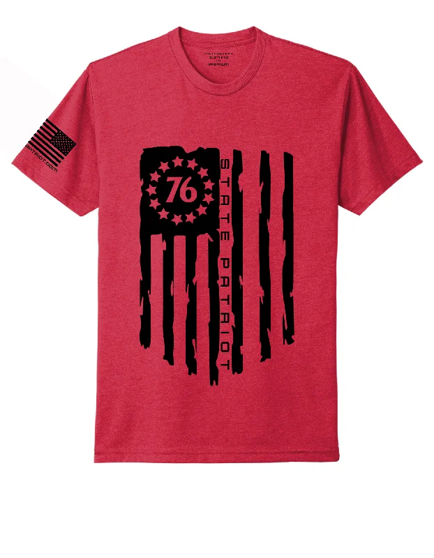1776 Flag Tee - Red Oversized T-Shirt Spandex breathable