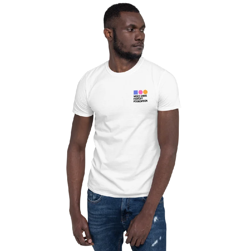 Unisex T-Shirt | Color Breast Logo Hooded Caped Shawl Collar