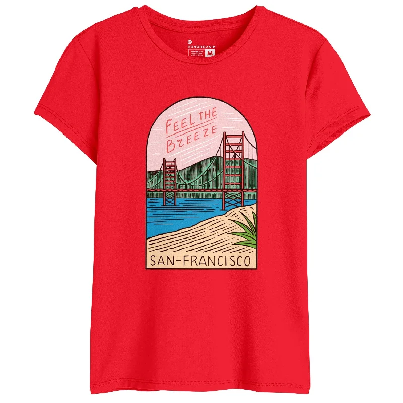 Feel The Breez Women Graphic Printed Tees Houndstooth Herringbone Solid