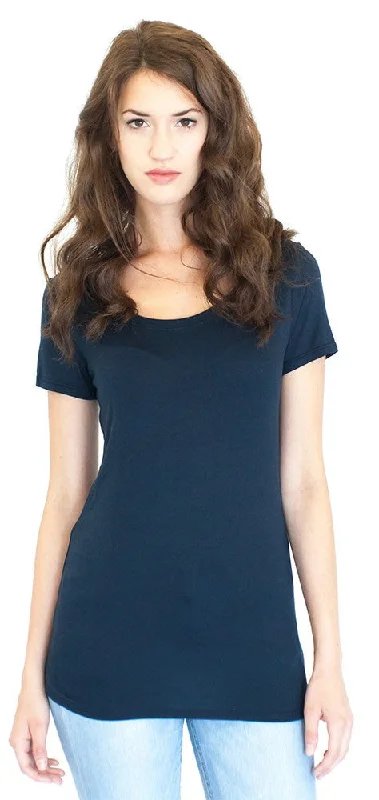 Royal Apparel Women's Bamboo Organic Scoop Neck Tee Print Jacquard Patchwork