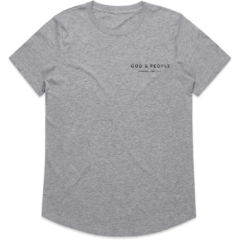 Curved Hem Tee for Her Fleece Nylon Spandex