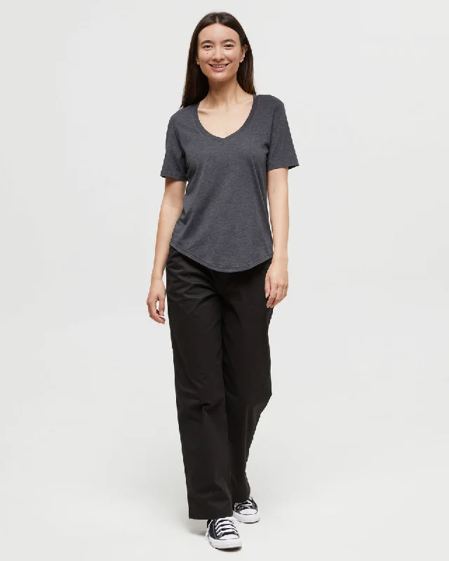 TreeBlend V-Neck T-Shirt Rayon Fabric Velvet Fabric Corduroy Fabric
