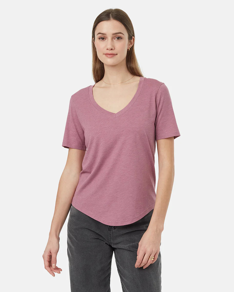 TreeBlend V-Neck T-Shirt Welt Pockets Slit Pockets
