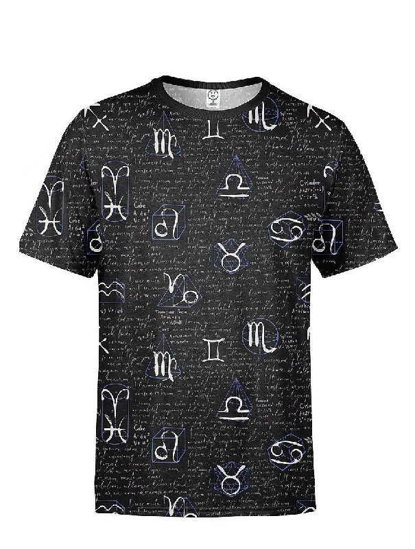 Zodiac Alchemy All Over Printed T-Shirt Boxy Fit Fitted Loose