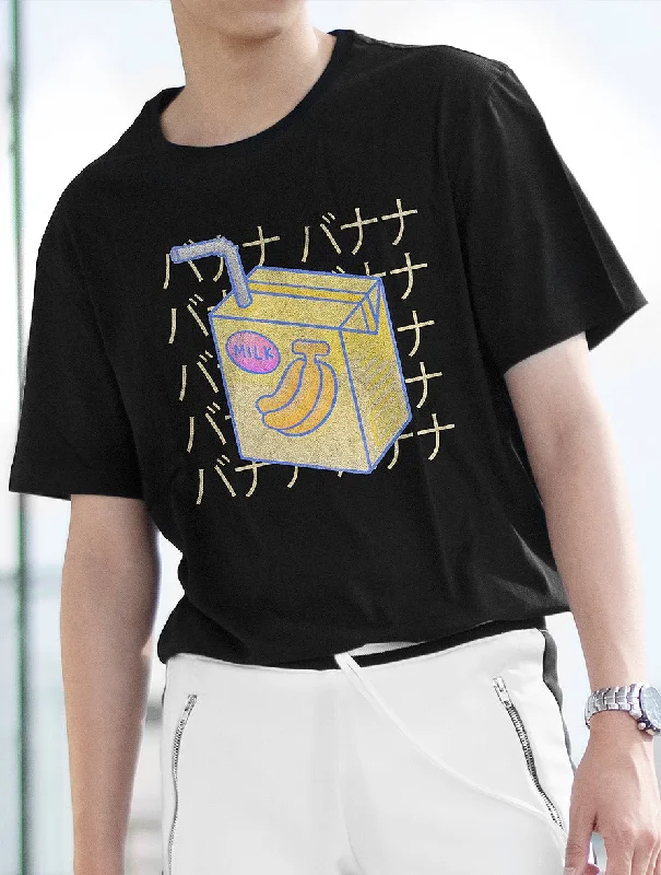 Banana Milk Black Graphic T-Shirt