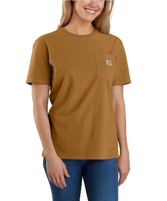 Carhartt Women’s WK87 Short Sleeve Pocket T-Shirt - Carhartt Brown